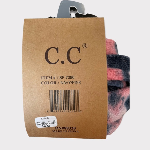 Women's C.C Soft Wrap Navy/Pink Scarf NWT - Picture 11 of 11